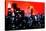 Low Poly New York Art - Manhattan Red Night-Philippe Hugonnard-Stretched Canvas