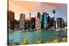 Low Poly New York Art - Manhattan Skyline-Philippe Hugonnard-Stretched Canvas