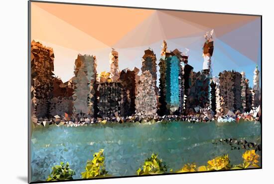 Low Poly New York Art - Manhattan Skyline-Philippe Hugonnard-Mounted Art Print