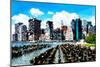 Low Poly New York Art - Manhattan Skyscrapers II-Philippe Hugonnard-Mounted Art Print