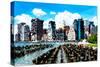 Low Poly New York Art - Manhattan Skyscrapers II-Philippe Hugonnard-Stretched Canvas