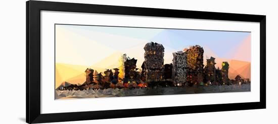 Low Poly New York Art - Manhattan Skyscrapers-Philippe Hugonnard-Framed Premium Giclee Print