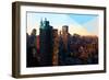 Low Poly New York Art - Manhattan Sunrise-Philippe Hugonnard-Framed Art Print