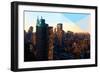 Low Poly New York Art - Manhattan Sunrise-Philippe Hugonnard-Framed Art Print