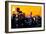 Low Poly New York Art - Manhattan Yellow Night-Philippe Hugonnard-Framed Art Print