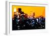 Low Poly New York Art - Manhattan Yellow Night-Philippe Hugonnard-Framed Art Print
