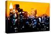 Low Poly New York Art - Manhattan Yellow Night-Philippe Hugonnard-Stretched Canvas