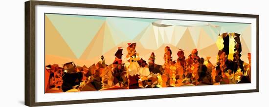 Low Poly New York Art - Midtown Manhattan Sunset-Philippe Hugonnard-Framed Premium Giclee Print