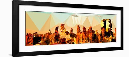 Low Poly New York Art - Midtown Manhattan Sunset-Philippe Hugonnard-Framed Premium Giclee Print