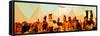 Low Poly New York Art - Midtown Manhattan Sunset-Philippe Hugonnard-Framed Stretched Canvas