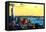 Low Poly New York Art - New York at Dusk-Philippe Hugonnard-Framed Stretched Canvas