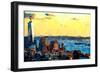 Low Poly New York Art - New York at Dusk-Philippe Hugonnard-Framed Art Print