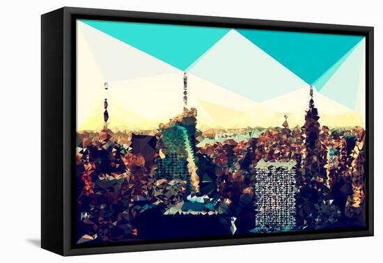 Low Poly New York Art - New York Skyline II-Philippe Hugonnard-Framed Stretched Canvas