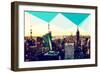 Low Poly New York Art - New York Skyline II-Philippe Hugonnard-Framed Premium Giclee Print