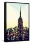 Low Poly New York Art - New York Skyline-Philippe Hugonnard-Framed Stretched Canvas