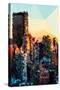 Low Poly New York Art - New York Sunset Pastel II-Philippe Hugonnard-Stretched Canvas