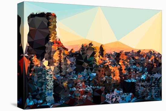 Low Poly New York Art - New York Sunset Pastel-Philippe Hugonnard-Stretched Canvas