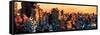 Low Poly New York Art - New York Sunset-Philippe Hugonnard-Framed Stretched Canvas