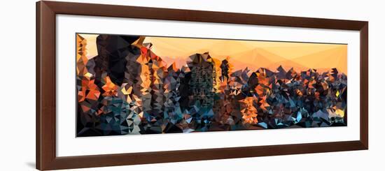 Low Poly New York Art - New York Sunset-Philippe Hugonnard-Framed Premium Giclee Print