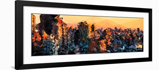 Low Poly New York Art - New York Sunset-Philippe Hugonnard-Framed Premium Giclee Print