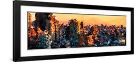 Low Poly New York Art - New York Sunset-Philippe Hugonnard-Framed Premium Giclee Print