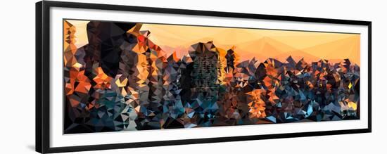 Low Poly New York Art - New York Sunset-Philippe Hugonnard-Framed Premium Giclee Print