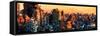 Low Poly New York Art - New York Sunset-Philippe Hugonnard-Framed Stretched Canvas