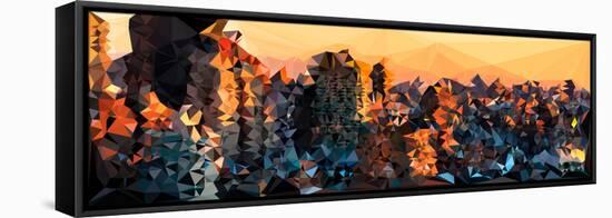 Low Poly New York Art - New York Sunset-Philippe Hugonnard-Framed Stretched Canvas