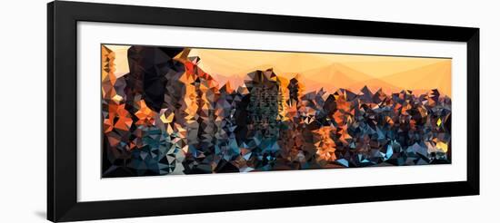 Low Poly New York Art - New York Sunset-Philippe Hugonnard-Framed Art Print