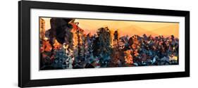 Low Poly New York Art - New York Sunset-Philippe Hugonnard-Framed Art Print