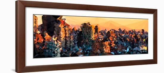 Low Poly New York Art - New York Sunset-Philippe Hugonnard-Framed Art Print