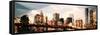 Low Poly New York Art - NYC Bridge-Philippe Hugonnard-Framed Stretched Canvas