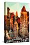 Low Poly New York Art - NYC Pastel II-Philippe Hugonnard-Stretched Canvas