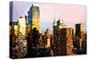 Low Poly New York Art - NYC Sunset-Philippe Hugonnard-Stretched Canvas