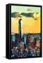 Low Poly New York Art - One World Trade Center Sunset II-Philippe Hugonnard-Framed Stretched Canvas