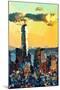 Low Poly New York Art - One World Trade Center Sunset II-Philippe Hugonnard-Mounted Art Print