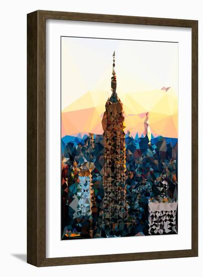 Low Poly New York Art - One World Trade Center Sunset-Philippe Hugonnard-Framed Art Print