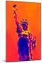Low Poly New York Art - Orange Lady Liberty-Philippe Hugonnard-Mounted Art Print