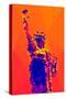 Low Poly New York Art - Orange Lady Liberty-Philippe Hugonnard-Stretched Canvas