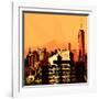 Low Poly New York Art - Orange Skyscrapers-Philippe Hugonnard-Framed Art Print