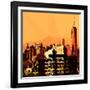 Low Poly New York Art - Orange Skyscrapers-Philippe Hugonnard-Framed Art Print