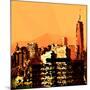 Low Poly New York Art - Orange Skyscrapers-Philippe Hugonnard-Mounted Art Print