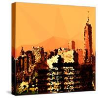 Low Poly New York Art - Orange Skyscrapers-Philippe Hugonnard-Stretched Canvas