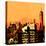 Low Poly New York Art - Orange Skyscrapers-Philippe Hugonnard-Stretched Canvas