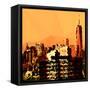 Low Poly New York Art - Orange Skyscrapers-Philippe Hugonnard-Framed Stretched Canvas