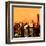 Low Poly New York Art - Orange Skyscrapers-Philippe Hugonnard-Framed Art Print