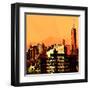 Low Poly New York Art - Orange Skyscrapers-Philippe Hugonnard-Framed Art Print