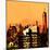 Low Poly New York Art - Orange Skyscrapers-Philippe Hugonnard-Mounted Art Print