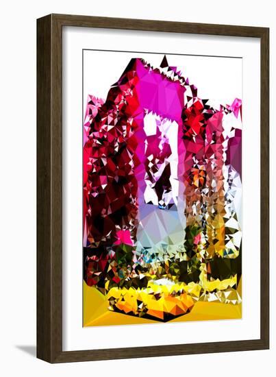 Low Poly New York Art - Pink Building-Philippe Hugonnard-Framed Art Print