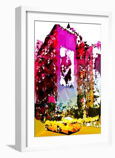 Low Poly New York Art - Pink Building-Philippe Hugonnard-Framed Art Print